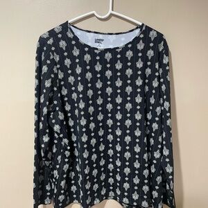 Lands' End Black and White Patterned Tunic